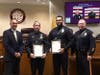 From left: Mayor Shawn Lipani, Officers Joesph Desmond and Dennis Rivera, and Police Chief Mike McMahon.