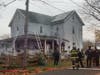 Firefighters are on the scene battling a blaze at a home in Manville on Tuesday afternoon.