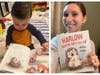Amy Kerns and her son Crawford with the book "Harlow Learns He's Loved."