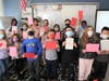 Grade 3 Angelo L. Tomaso students. Back -Alyea Abdullah, Katie Peng, Alina Ramani, Emily Hashemi, Zainab Khan, Lucas Araujo, and Brennan Ajax. Front -Madison Greenberg, Madison Berez, Toby Claxton, Jake Greenberg, Holmes Yang, Mia Caruso, and Thomas Chu.