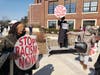 Supporters against racism outside the Bridgewater Municipal Building.