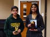 First place winner Nitya Kathiravan with second-place winner seventh-grader Atharv Narvekar from Montgomery Upper Middle School in Skillman.