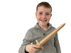 Jessica Wallace's 10-year-old son, Victor, with a 3D "magic sword."