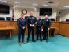 Pictured from left: Deputy Mayor Robert Britting, Lt. Thomas McLain, Sgt. Hank Olszyk, Chief Mike McMahon.