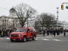 Members of Somerville's Fire Department marched behind the Chief's vehicle down Main Street.
