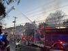 A fire on Mountain Avenue in Bound Brook on Sunday.