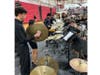 High school band cymbal players.