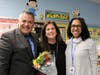 Wilson 1st grade teacher Marie Morris (center) is pictured here with Superintendent Dr. Raymond González (left) and Wilson principal Crystal Marsh.