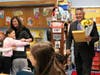 Wilson 1st grade teacher Marie Morris receives hugs from her students as
Superintendent Dr. Raymond González announces Morris as the 2023 recipient of the
Philhower Fellowship Award.