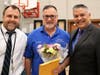 Franklin head custodian Jesse Rodriguez (center) is pictured here with
Franklin Principal Dr. Paul Duncan (left) and Superintendent Dr. Raymond González.