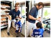 Eli Manning with 7-year-old, Shane, a patient at Joseph M. Sanzari Children’s Hospital at Hackensack University Medical Center.