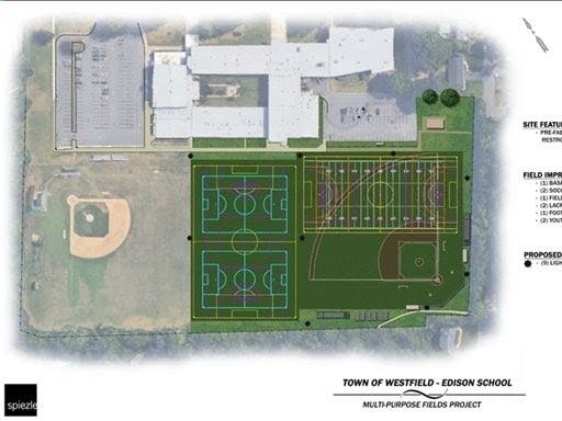 The project is comprised of two high school regulation-size multipurpose lighted turf fields behind Edison Intermediate School.