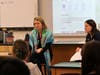 WHS Class of 2004 alumnae Carolyn Noble answered questions about
careers in sustainability during an environmental science class on May 19.  .