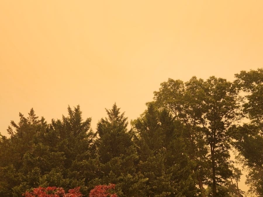 Hazy sky in Bridgewater Township.