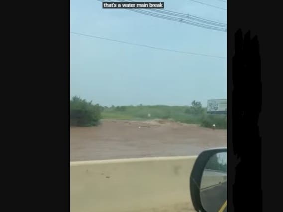 Water main break on Route 206 North in Somerville.