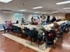 Seniors with Mrs. Frees at Clay Sculpting Workshop