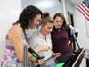 Westfield High School engineering/technology education teacher Laura Doyle
(left) is the recipient of the AeroEducate Teacher of the Year Award.