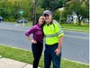 Lucy Liu with a Cranford Police Officer