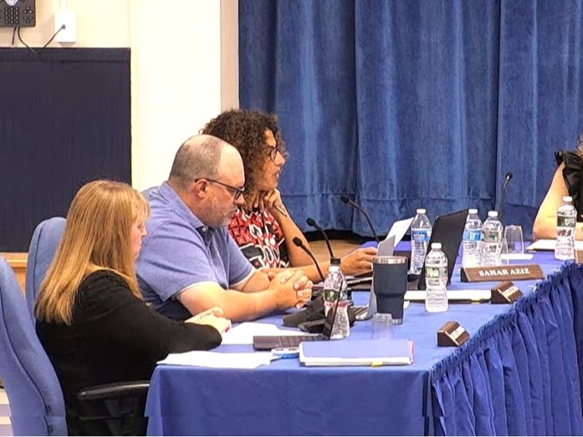 Sahar​ Aziz speaks at a past Westfield Public Schools meeting. 