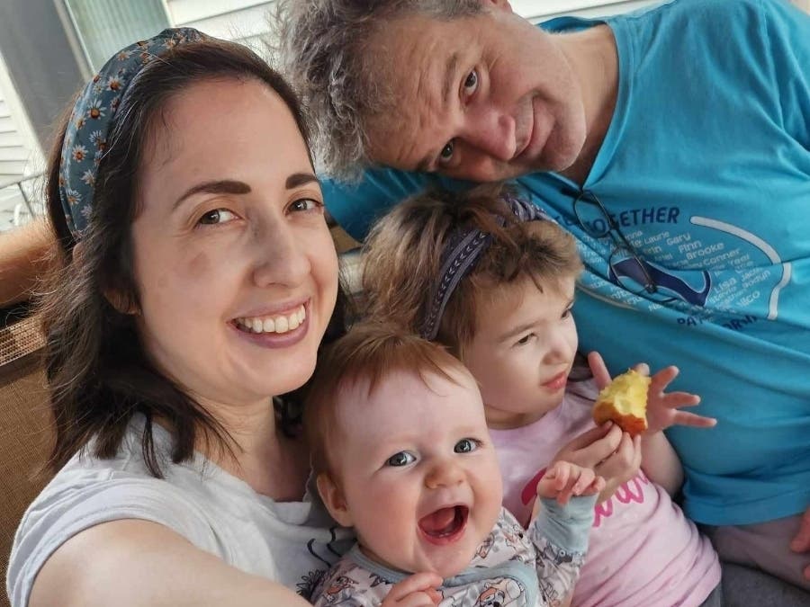 Christine and Ed Eick with their children Adeline and Scarlett.