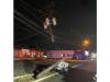 The stolen car crashed into two different telephone poles on the 500 block of E. North Avenue, splitting the first one and then hitting the second one head-on, causing it to snap in half.