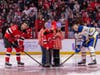 Charlie Shomers during the ceremonial puck drop.