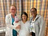 Posing with Rosa Yepez Cuji are Midwife Iwona Lewinski, CNM and Linda Corbette, RN, BSN.