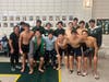 L to R back row Coach Melanie Dupuis, Adam Ibrahim, Anurag Bhat, Evan Kelly, Eric Shen, Mitch Ferraioli, Garrett Gould, Dean Capizzi, Ian D'Silva, front row Jack Thompson, Kevin Cao, Nathan Luo, Orion Wang, Gabe Beverini, Youssef Elnawawi 