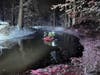 Firefighters from the Somerset County area work together to search the icy waters.