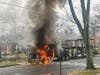Truck fire on the 400 block of East Broad Street in Westfield.