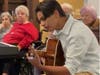 Aayan Kabaria performing for seniors.