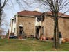 Fire damage at the apartment building off Schindler Terrace on Tuesday morning.