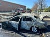 A car fire in the parking lot of 4 Millennium Way.