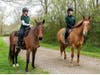 Weston and Olympus ridden by Marcy Levine and Barbara Smith out for a ride on the 13 miles of trails available to equestrians. Another 3 miles of Lord Stirling Park trail is shared by pedestrians and equestrians, and another 9 are reserved for pedestrians