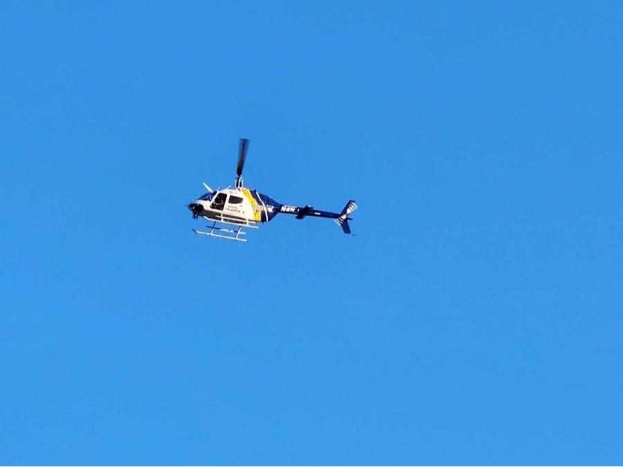 An NJ State Police Medevac airlifted the landscaper to University Hospital in Newark.