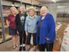 Chair of God's Co-Op Pantry Sally Speakman, Mary Donelik of Bernardsville and Betsy Fryling of Basking Ridge, and Co-Founder of the God's Co-Op Pantry Evelyn Drake.