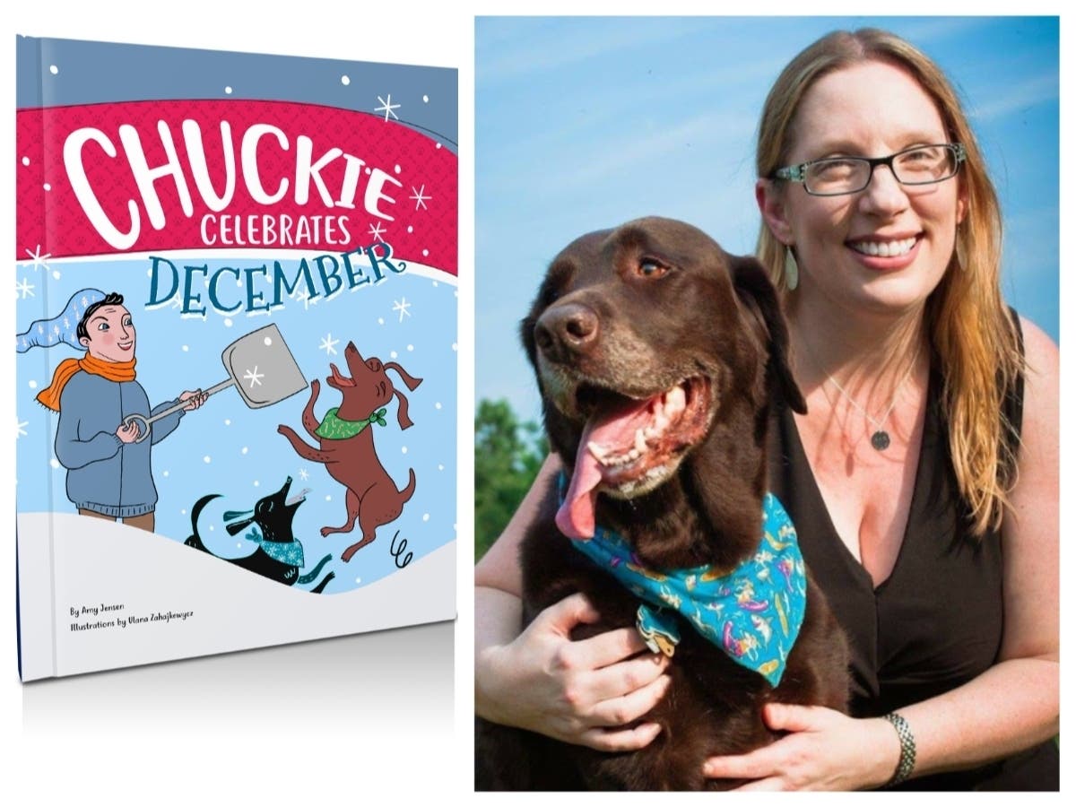 Amy Jensen and her dog Chuckie the Chocolate Lab.