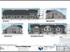 Architectural drawings of the proposed townhouses.