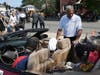 Jack Ciattarelli chats with Ray Manzo prior to the Basilone Parade's start.