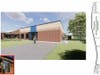 Rendering of the proposed addition at Bradley Gardens Elementary School from the front of the school view.