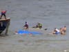 A photo of the capsized boat on the Hudson River on July 12, 2022.