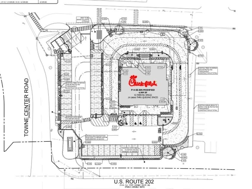 Chick-fil-A is proposing to open at the long-vacant former Ruby Tuesday location at the Bridgewater Towne Center off Route 202.