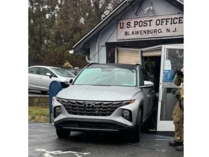 On Dec. 16 at 12:10 p.m., Montgomery Police went to the Blawenburg Post Office after a vehicle hit the building. 