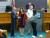 Jack Ciattarelli swears in Catherine Payne to serve as Deputy Mayor for Hillsborough for 2025.