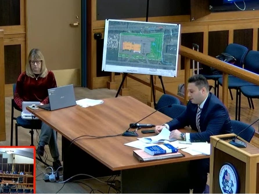 Michael Silbert (an attorney with DiFrancesco Bateman​ who is representing Paul Miller Auto Group) presents the dealership's application on Tuesday.