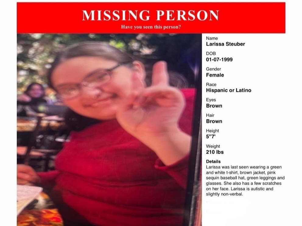 Larissa Steuber, 25, was reported missing Wednesday night.