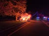 A car fire on Davidson Avenue and Pierce Street in Franklin Township on Sunday night.