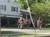 A fire broke out on Saturday around 9:45 a.m. at a home at the corner of Karen Place and Catherine Lane in the Bradley Gardens section of Bridgewater Township.