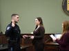 Officer Chris DeBiasse was sworn in to serve the Bernards Township Police Department on Tuesday night.