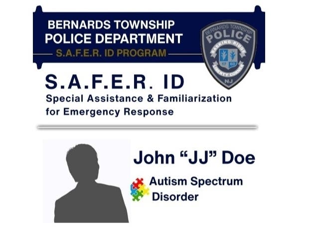 A sample of the S.A.F.E.R. ID card.